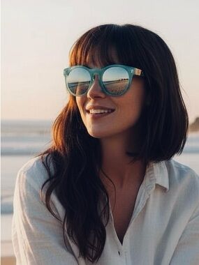 Perverse “Bubbly” Mirrored Light Blue Sunglasses